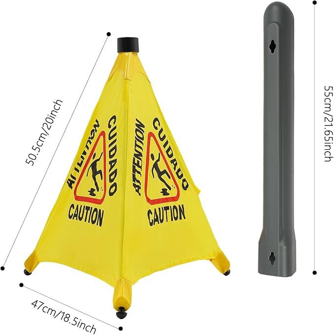 20 inch Wet Floor Sign 8 Pcs, Pop up Foldable Wet Safety Signs - Image 3