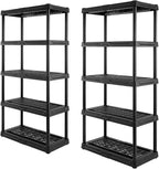 CENTREX CX 5-Tier Plastic Storage Shelving Unit 2 Pack, Heavy Duty, 150lbs Per by Unknown