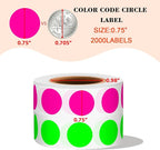 PARLAIM 2 Rolls 2000PCS 3/4" Round Circle Color-Code Dot Stickers, 2 Color - Image 2
