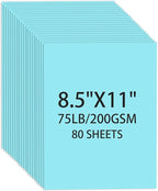 Light Blue Cardstock 8.5 X 11, 80 Sheets Card Stock, 75lb/ 200gsm Copy Paper by Ciphyfee