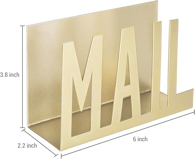 MyGift Mail Holder Organizer Countertop Modern Brass Metal - Image 5