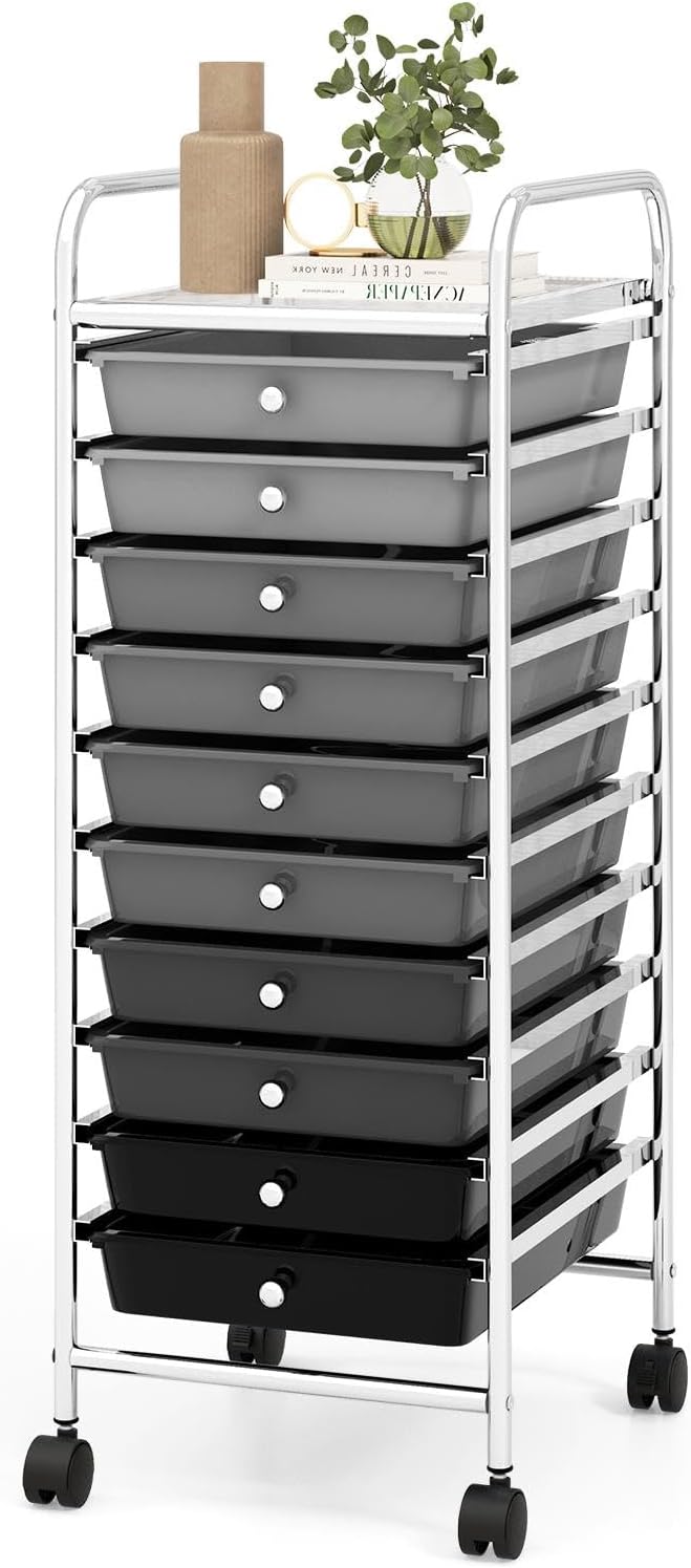 GLACER 10 Drawers Rolling Cart, Storage Cart by GLACERGrowupinhappiness
