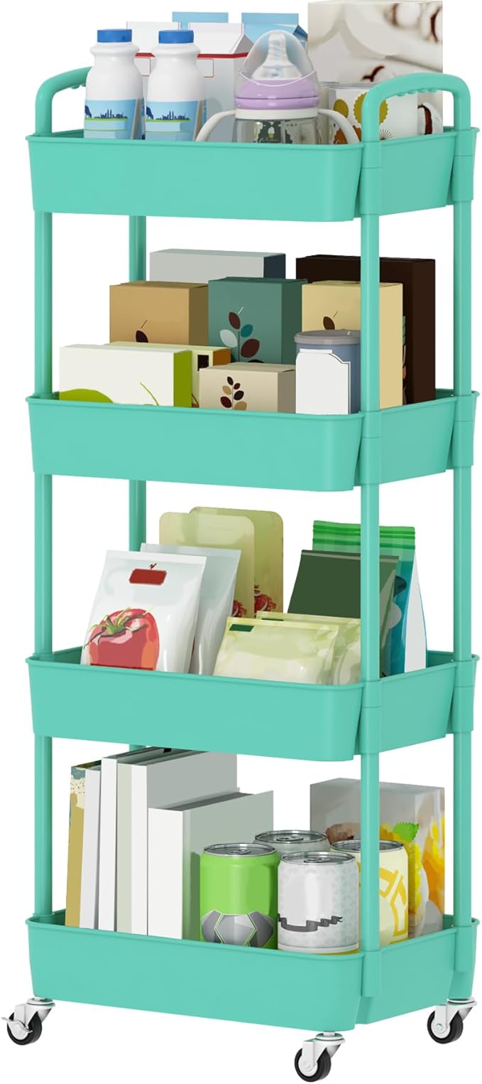 Sywhitta 4-Tier Plastic Rolling Utility Cart by haseverythingyouneed