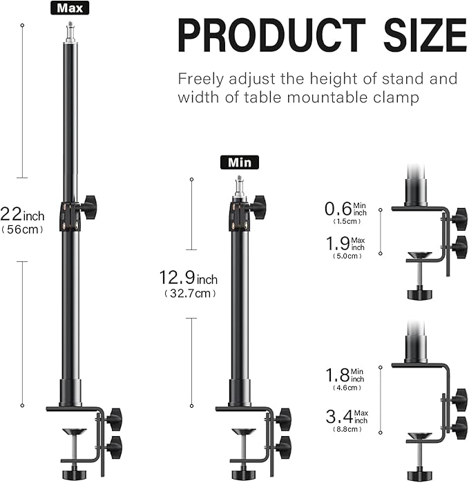 Dazzne 2-Pack Camera Desk Mount Stand - Image 3