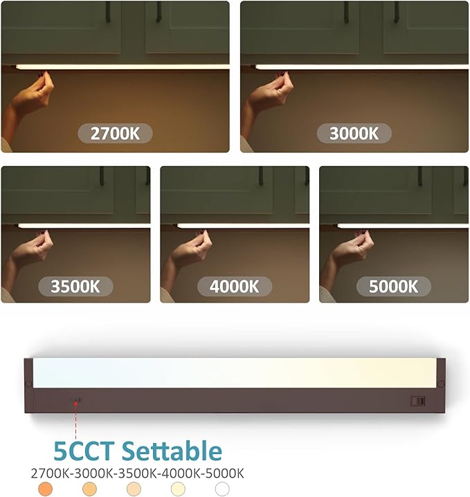 Leetdud LED Under Cabinet Lighting Hardwired or Plug in, 32 Inch 16W, Dimmable - Image 3