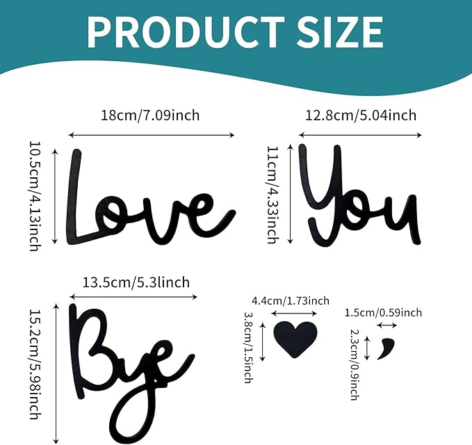 Wooden Love You Bye Sign Home Decor - Image 5