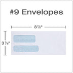 Columbian #9 Security Envelopes, 500 Pack, Double Window Self Seal Envelopes - Image 2