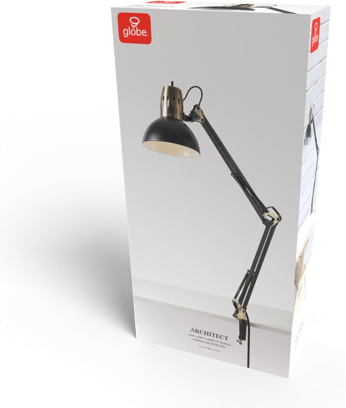 Globe Electric 62000009 32" Multi-Joint Desk Lamp with Metal Clamp, Matt...