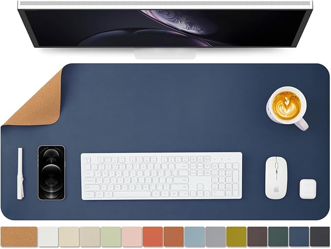 Cork Desk Mat - Dual-Sided Desk Pad by HOMIEAZICOZI