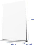 newnewshow 5“x7” Acrylic Sign Holder 6 Pack Vertical T Shape Double-Sided - Image 2