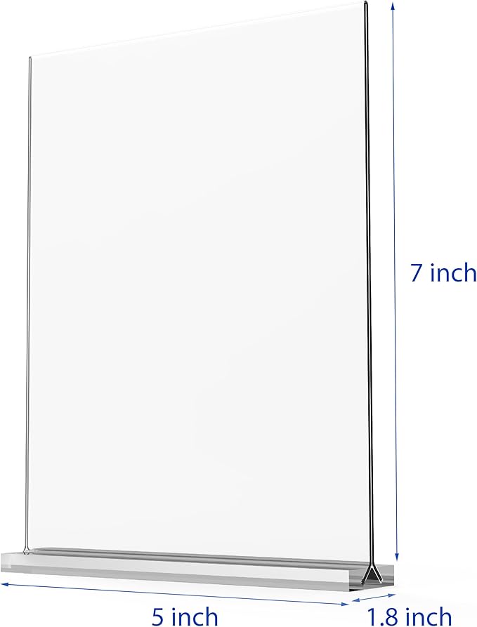 newnewshow 5“x7” Acrylic Sign Holder 6 Pack Vertical T Shape Double-Sided - Image 2