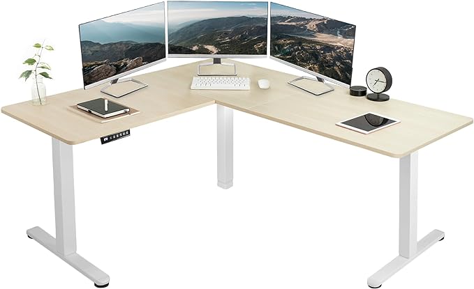 VIVO Electric Corner 63 x 55 inch L-Shaped Standing Desk, Memory Height by VIVO