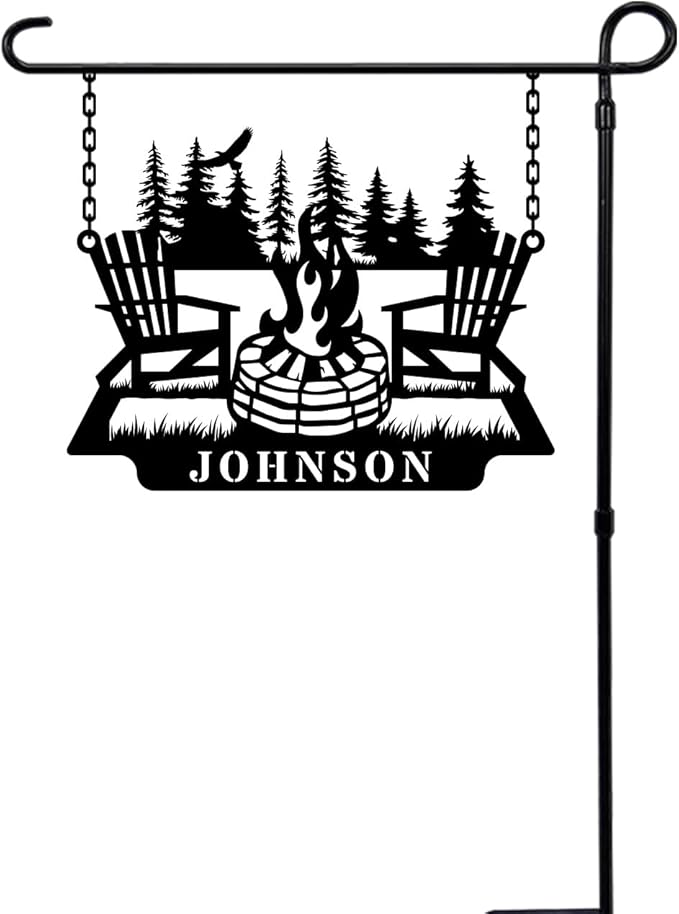 Personalized Campfire Name Metal Signs, Camper Decor, Custom Family Name Sign - Image 4