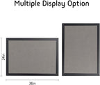 Bulletin Board 36 x 24 Inch, 100% Wood Framed Canvas Cork Board - Image 9