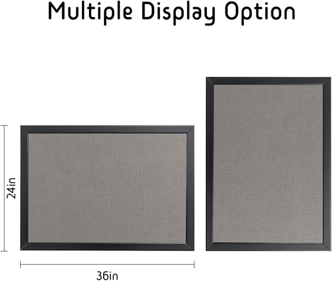 Bulletin Board 36 x 24 Inch, 100% Wood Framed Canvas Cork Board - Image 9