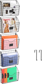 5-Tier Over the Door File Organizer, Stackable Hanging Wall Files Rack - Image 2