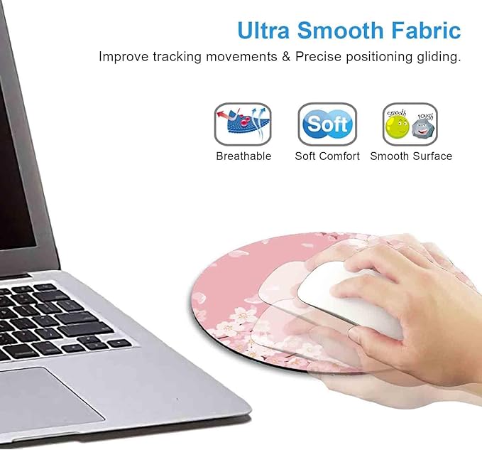 IMAYONDIA Cute Pink Mouse Pad, Floral Flowers Mouse Pad, Sakura Cherry Blossom - Image 4