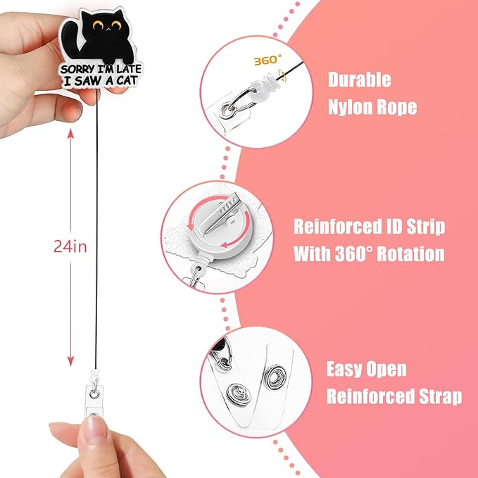 Aoryalps Retractable Badge Reel Holder Retractable - Image 5