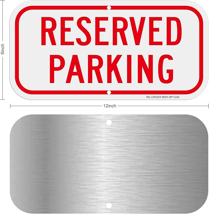 2 Pack Reserved Parking Signs, 12x6Inch Aluminum Reserved Sign, UV Protected - Image 2