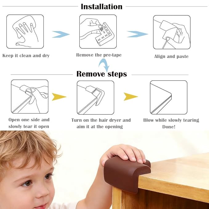 12 Pack Soft Corner Protector Baby Proofing Edge & Corner Guards, Furniture - Image 5