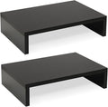 TEAMIX Wood Monitor Stand Riser-2 Pack, 2 Tier Adjustable Monitor Stand Dual by TEAMIX