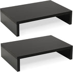 TEAMIX Wood Monitor Stand Riser-2 Pack, 2 Tier Adjustable Monitor Stand Dual by TEAMIX
