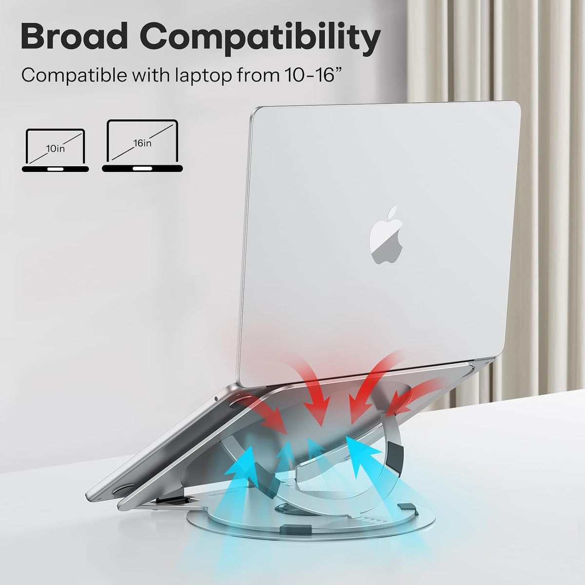 OMOTON Portable Laptop Stand for Desk, Ergonomic Computer Stand with 360° Rot...