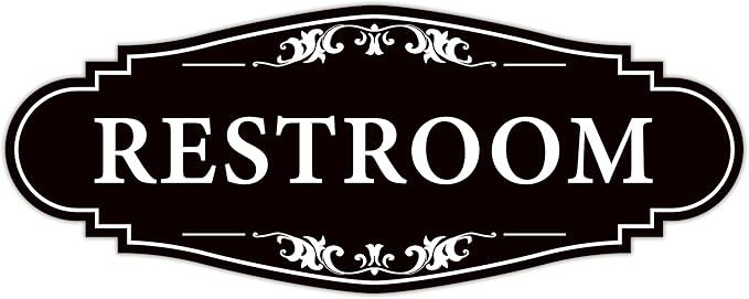 Restroom Sign for Business and Home，Self-adhesive Unisex Bathroom Sign by LUHIMO