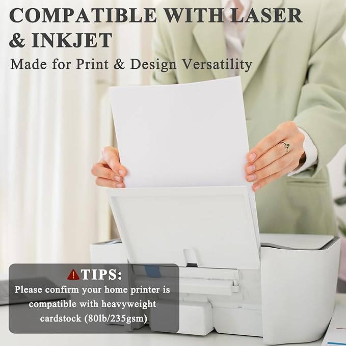 White Cardstock 8.5 x 11"Inch, 80lb Cardstock Paper, 30 Sheets Card Stock Paper - Image 5