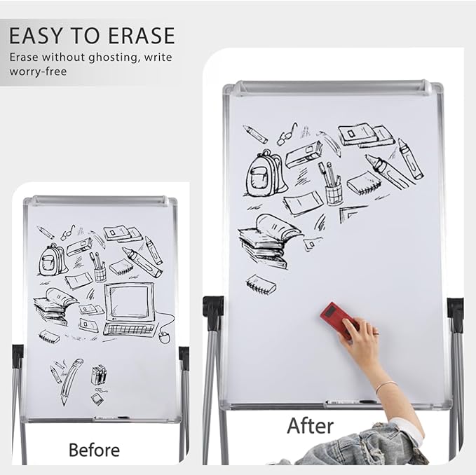 Dry Erase Board with Stand, Double Sided Magnetic Whiteboard, 24 x 36 Portable - Image 5