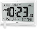 Wall Clock Atomic with Indoor Outdoor Temperature Battery Powered, Easy Reading by Hodik