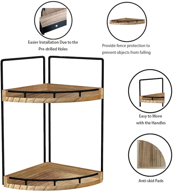 Dorhors 2-Tier Bathroom Counter Organizer, Vanity Counter Corner Shelf - Image 4
