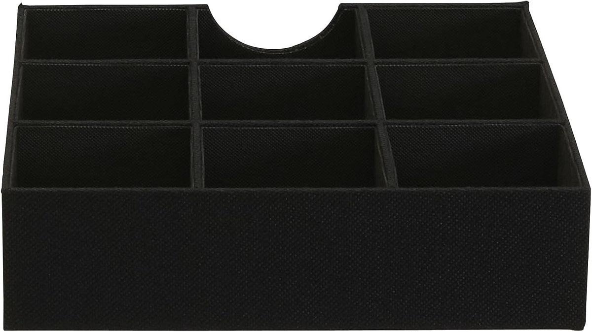 Household Essentials Drawer Organizer Tray with Fabric Cover and 9 Square Com...