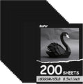 OcePor 200 Sheets Black Cardstock 8.5” x 11”, 65lb/180gsm Black Card Stock by OcePor