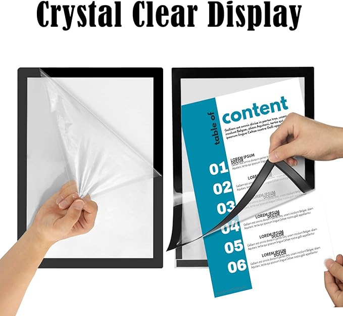 JIUYE 3Pcs Self Adhesive Magnetic Sign Holder 8.5 x 11 inches, Wall Mount - Image 6