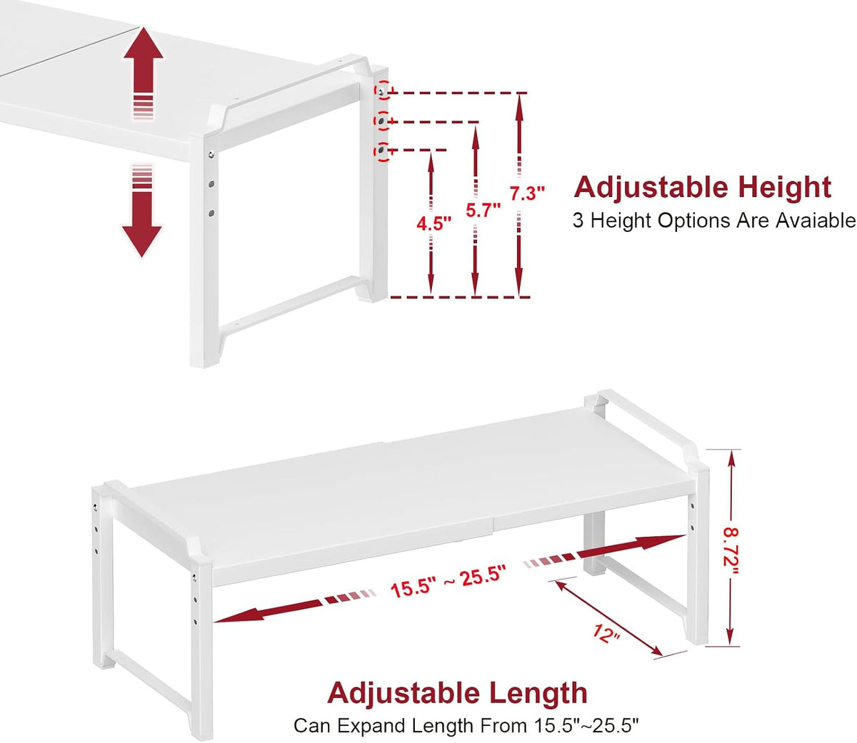 X-cosrack 12" Wide 100LBS Loading-Bearing Heavy Duty Kitchen Storage She...