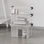 Superio Storage Bins with Lids- 4 Pack, 4.75 Qt Clear Boxes - Image 7