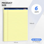 WritePads Legal Pad 8.5"x14" Note Pad, Wide Ruled Writing Pad, Canary Paper - Image 2