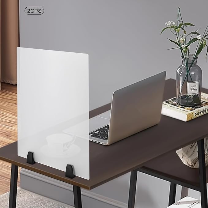 2 Pack Desk Privacy Panels & Dividers, 24 * 18" Frosted Acrylic Desk Partition - Image 3