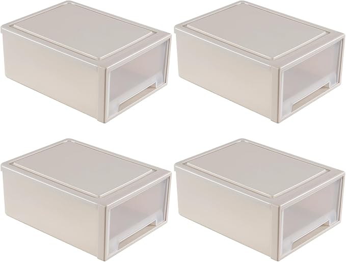 Buyitt 4-Pack 19 Quart Stacking Drawer, Stackable Modular Plastic Drawers - Image 7