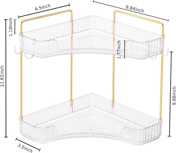 Trdongxu 2-Tier Corner Bathroom Organizer Countertop - Image 2