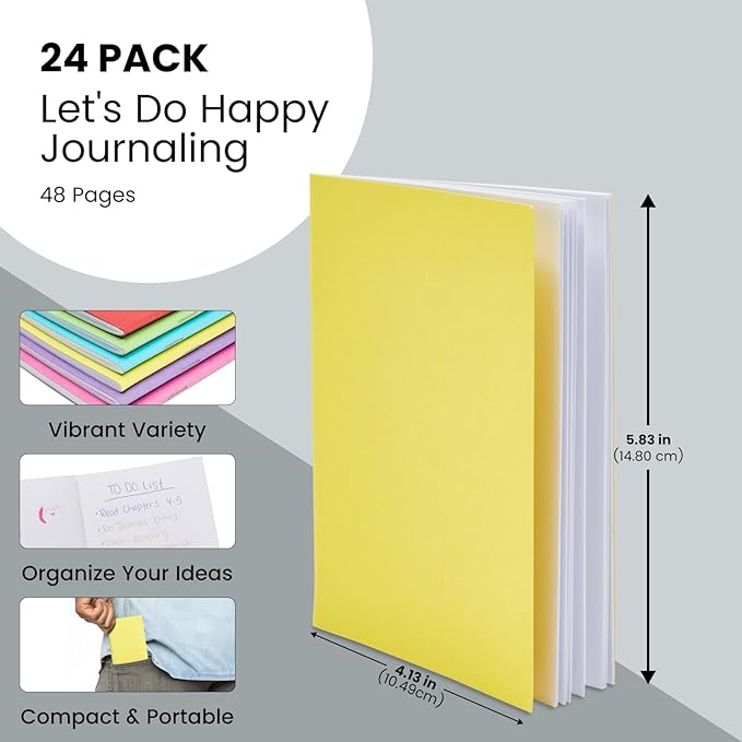 A6 Lined Journals 24 Pack – Mini Notebooks - Image 3