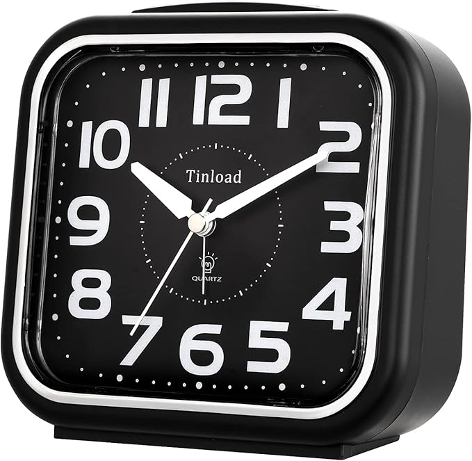 Tinload 5.5" Large Analog Alarm Clock Silent Non Ticking, Gentle Wake, Beep - Image 4