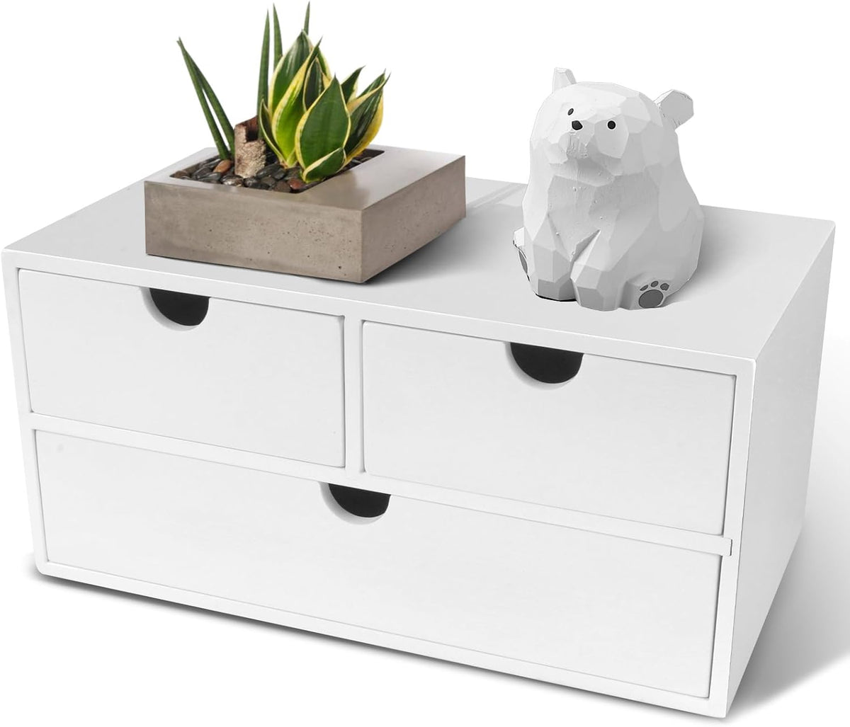 Charmewooden Bamboo Desk Organizer with 3 Drawers, Countertop Organizer with ...