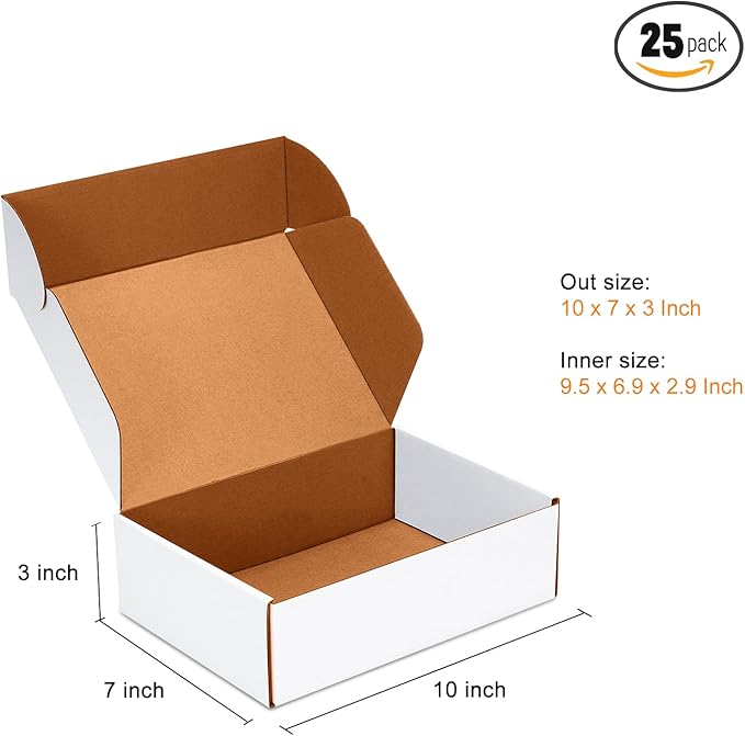 JOWLOT 10x7x3 inch Shipping Boxes Set of 25 - Image 3