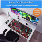 Gaming Mouse Pad, 31.5x15.7 inch Large Extended Computer Keyboard Mouse Mat - Image 6