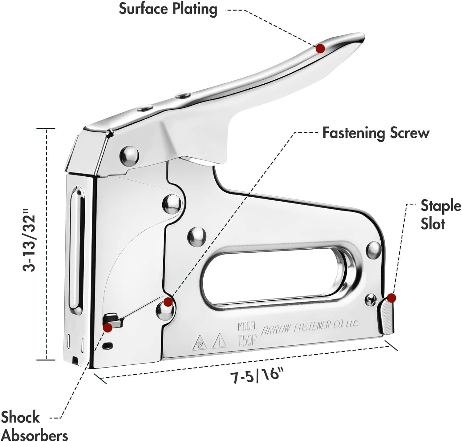 Arrow T50 Heavy Duty Staple Gun Kit with 3750 Pieces T50 Staples | All Chrome Steel Stapler with 3750 Pieces T50 1/4", 3/8", 1/2" Staples, for Upholstery Professional Projects