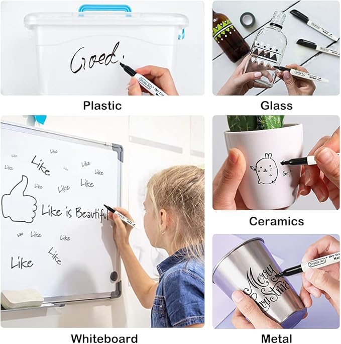 huttle Art Dry Erase Markers, 120 Pack Black Whiteboard Markers - Image 7