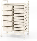 HAPPYGRILL 15-Drawer Rolling Cart, Storage Carts