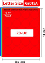 Gemsroyal 1.5 Inch Colored Round Labels Printable, 1.5" Color Coding Labels - Image 2
